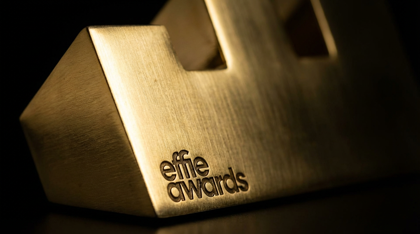 Effie Awards trophy, close-up detail